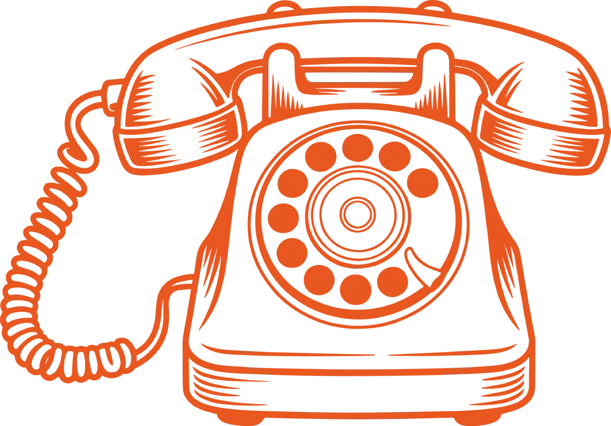 Téléphone rétro orange Illustration d\'un téléphone rétro orange